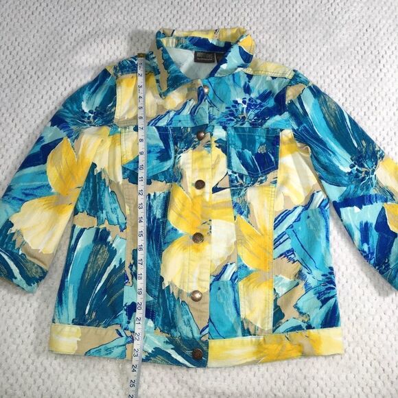 Additions by Chico’s Jacket, Blue and Yellow, Abstract, Size 1 - Picture 4 of 7